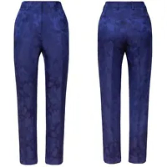 ETRO Tailored Blue Jacquard chino trousers Large EUR 48 / US 12 - Picture 2 of 10